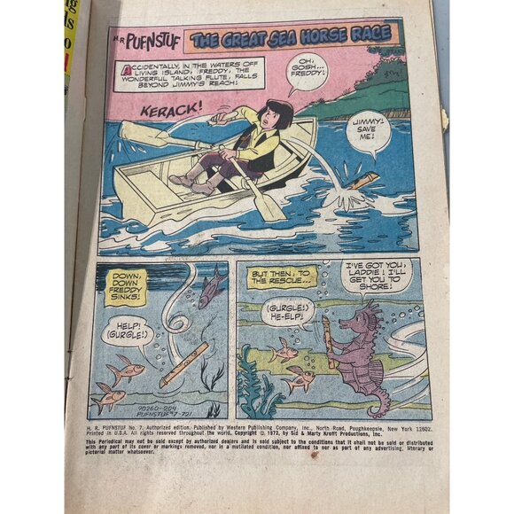 Whitman H.R. Pufnstuf #7 Comic Book 1972 Great Sea Horse Race Jumbled Genie - Picture 3 of 6